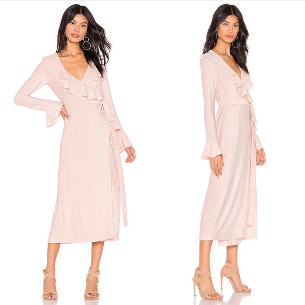 Free People One More Time Lurex Wrap Dress